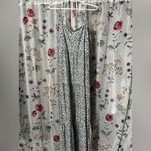 Long green flower dress